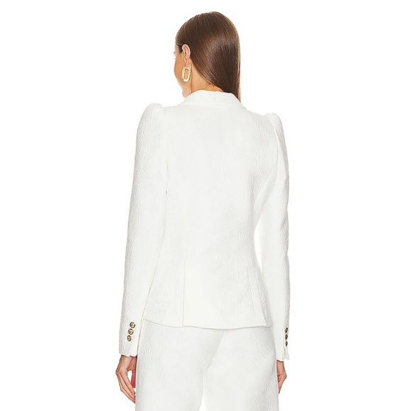 NWT $795 Smythe Jacquard Cutaway Cotton Blazer in White - size 12! - Picture 9 of 10